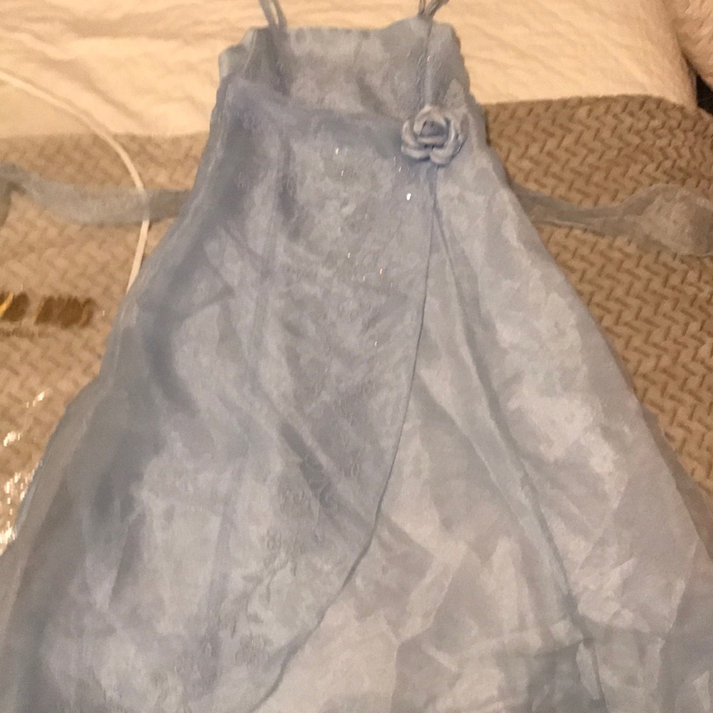 Baby blue girls kids formal dress